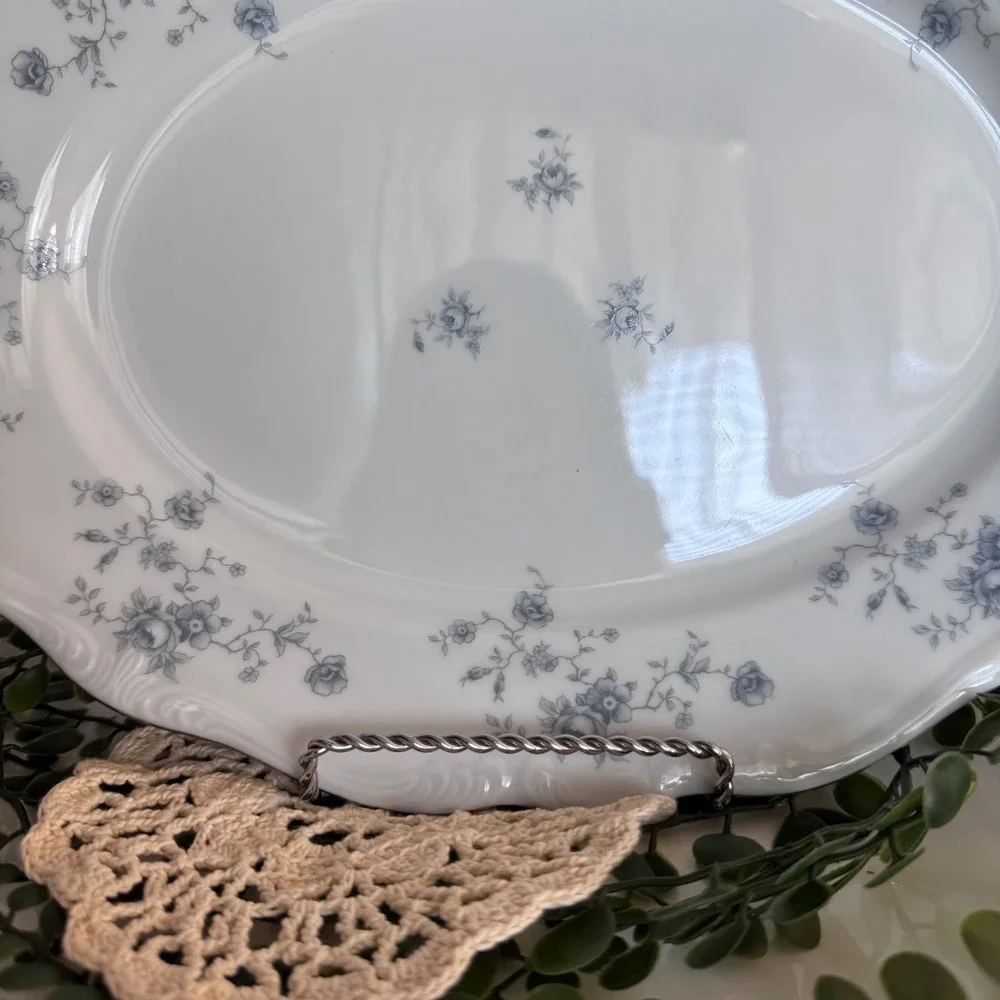 Johann Haviland Blue Garland Oval Serving Platter 13 Inch Bavaria  Fine China